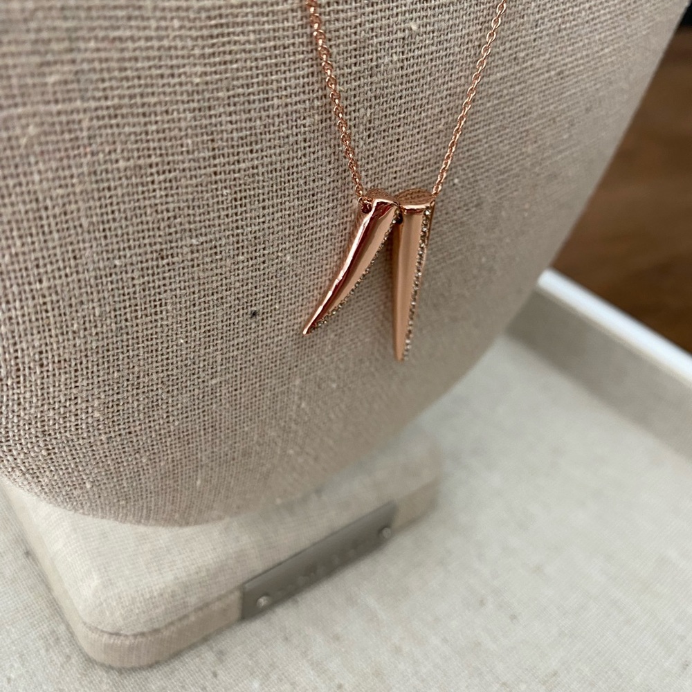 Stella & Dot Double Horn Pave Necklace NIB - Picture 6 of 7
